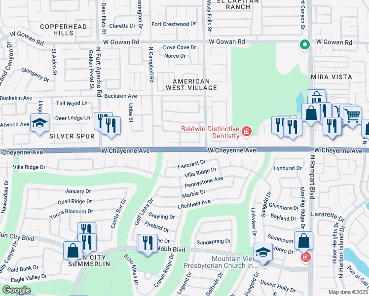 map of restaurants, bars, coffee shops, grocery stores, and more near 9021 Dolente Avenue in Las Vegas