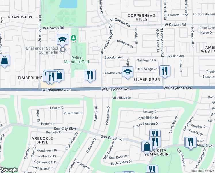 map of restaurants, bars, coffee shops, grocery stores, and more near 3205 Patina Street in Las Vegas