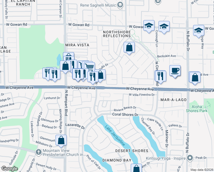 map of restaurants, bars, coffee shops, grocery stores, and more near 8124 Dartmoor Avenue in Las Vegas