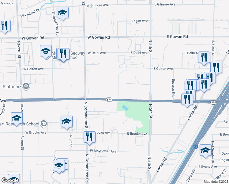 map of restaurants, bars, coffee shops, grocery stores, and more near 26 West Cheyenne Avenue in North Las Vegas