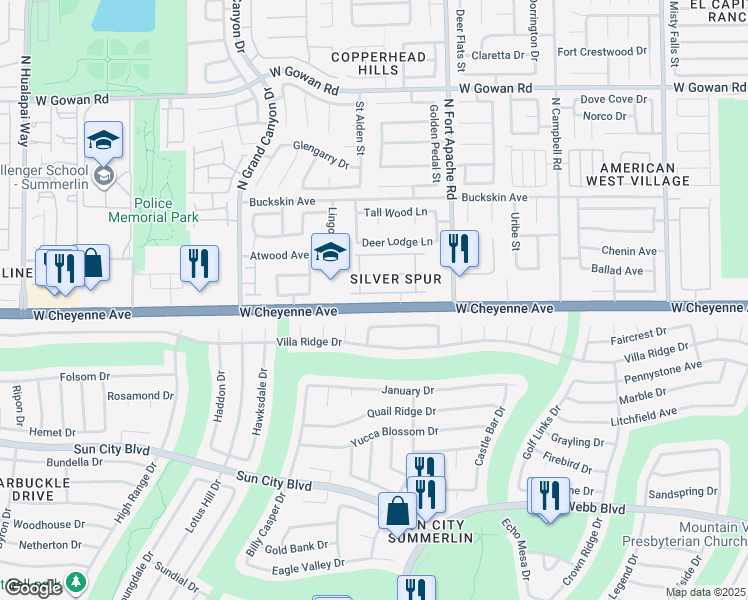 map of restaurants, bars, coffee shops, grocery stores, and more near 9413 Mount Cash Avenue in Las Vegas