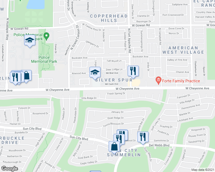 map of restaurants, bars, coffee shops, grocery stores, and more near 9413 Mount Cash Avenue in Las Vegas