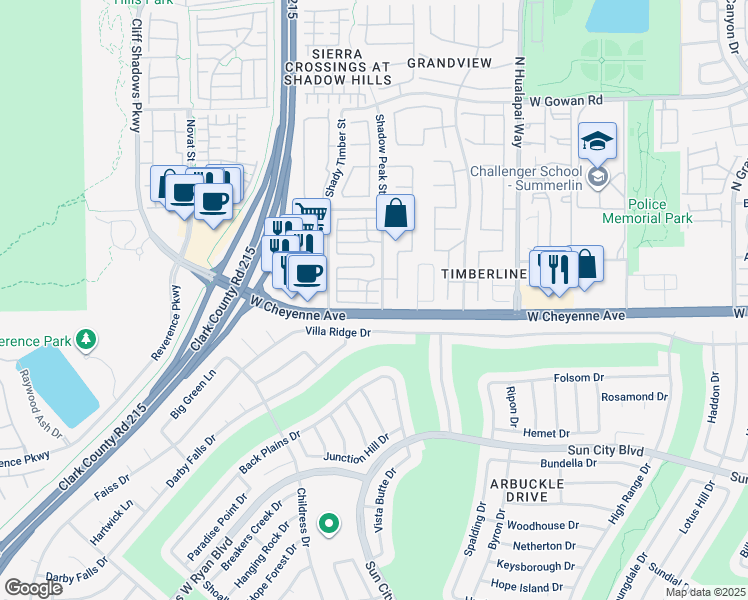 map of restaurants, bars, coffee shops, grocery stores, and more near 10356 Sloping Hill Avenue in Las Vegas
