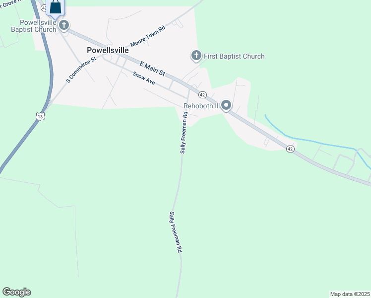 map of restaurants, bars, coffee shops, grocery stores, and more near 133 Sally Freeman Road in Colerain