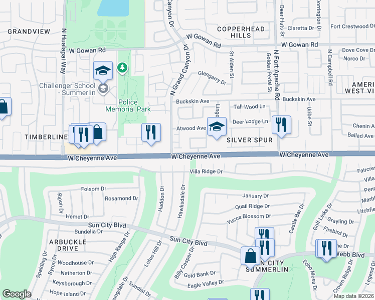 map of restaurants, bars, coffee shops, grocery stores, and more near 3201 Patina Street in Las Vegas