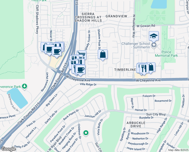 map of restaurants, bars, coffee shops, grocery stores, and more near 10368 Sloping Hill Avenue in Las Vegas