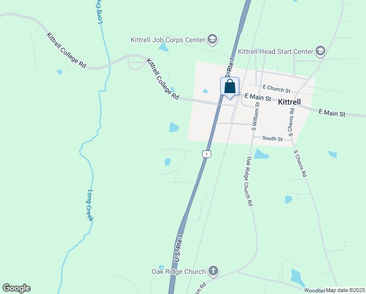 map of restaurants, bars, coffee shops, grocery stores, and more near 120 Kittrell Vance Avenue in Kittrell