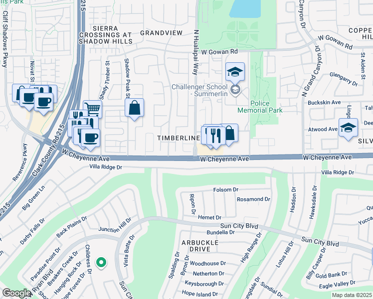 map of restaurants, bars, coffee shops, grocery stores, and more near 10118 Farmington Hall Court in Las Vegas