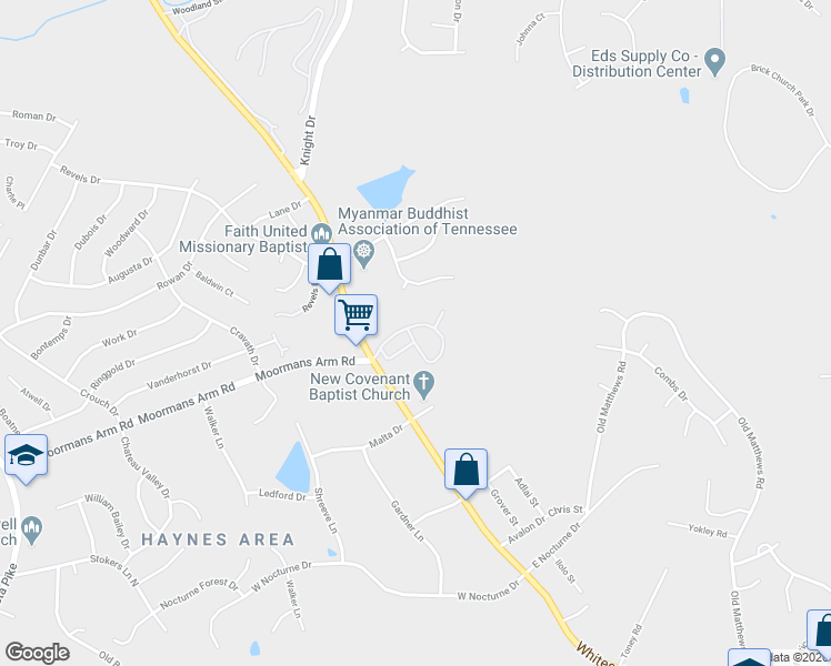 map of restaurants, bars, coffee shops, grocery stores, and more near 2715 Whites Creek Pike in Nashville