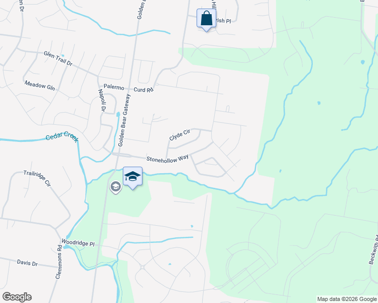 map of restaurants, bars, coffee shops, grocery stores, and more near 1043 Stonehollow Way in Mt. Juliet