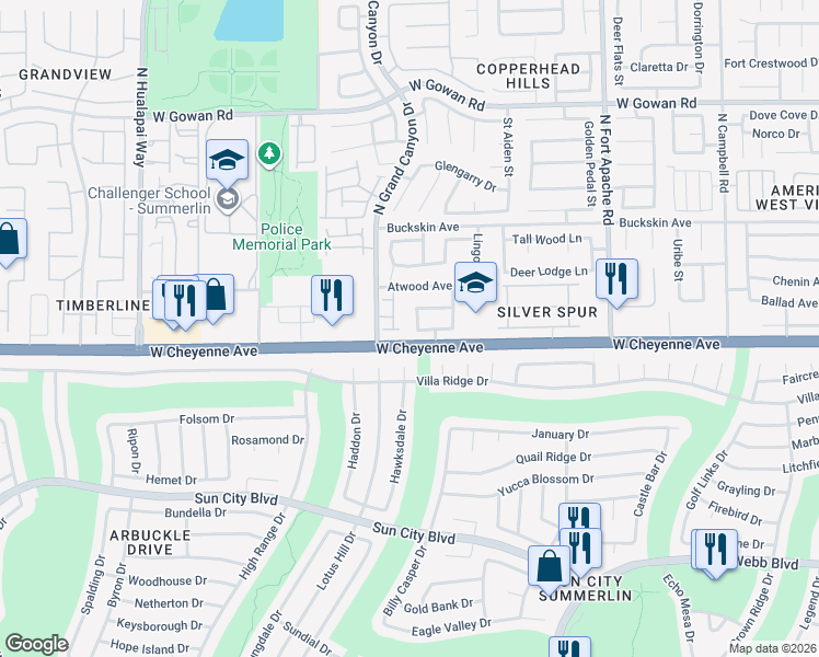 map of restaurants, bars, coffee shops, grocery stores, and more near 3205 Patina Street in Las Vegas