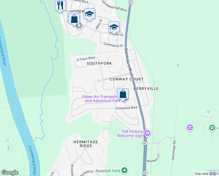 map of restaurants, bars, coffee shops, grocery stores, and more near 628 Hardin Shire Drive in Nashville