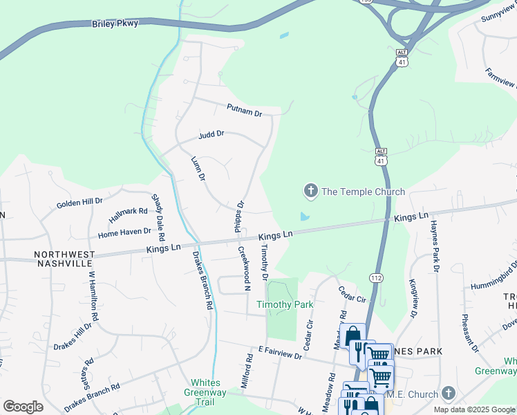 map of restaurants, bars, coffee shops, grocery stores, and more near 3788 Lunn Drive in Nashville