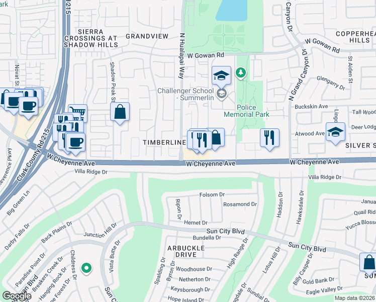 map of restaurants, bars, coffee shops, grocery stores, and more near in Las Vegas