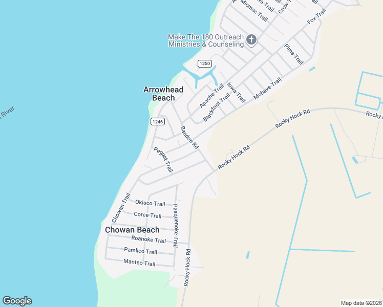 map of restaurants, bars, coffee shops, grocery stores, and more near 408 Bandon Rd in Edenton