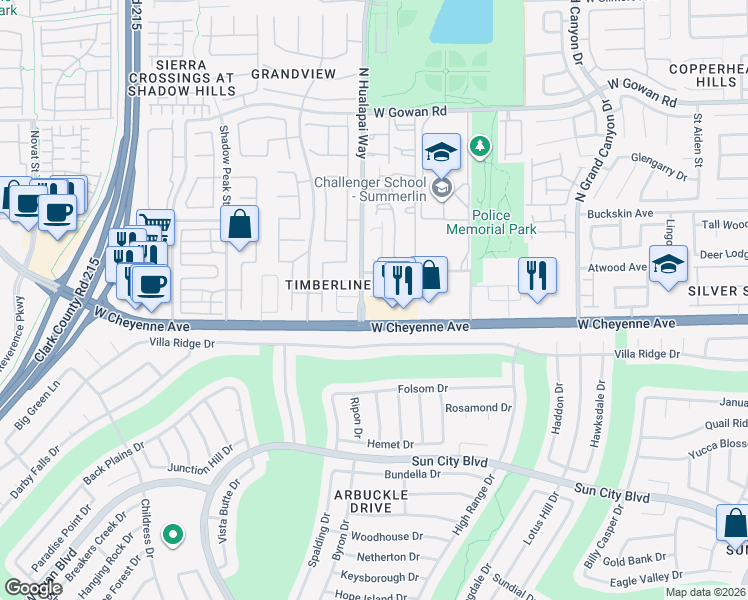 map of restaurants, bars, coffee shops, grocery stores, and more near in Las Vegas