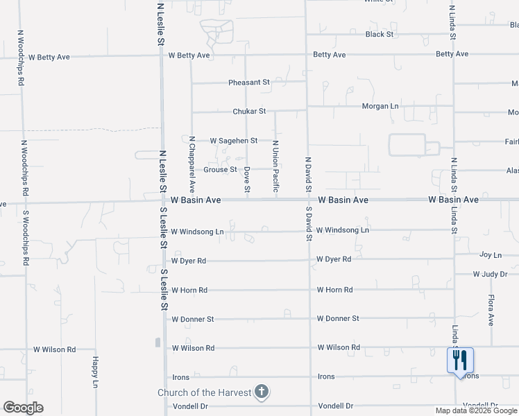 map of restaurants, bars, coffee shops, grocery stores, and more near 1691 West Basin Avenue in Pahrump