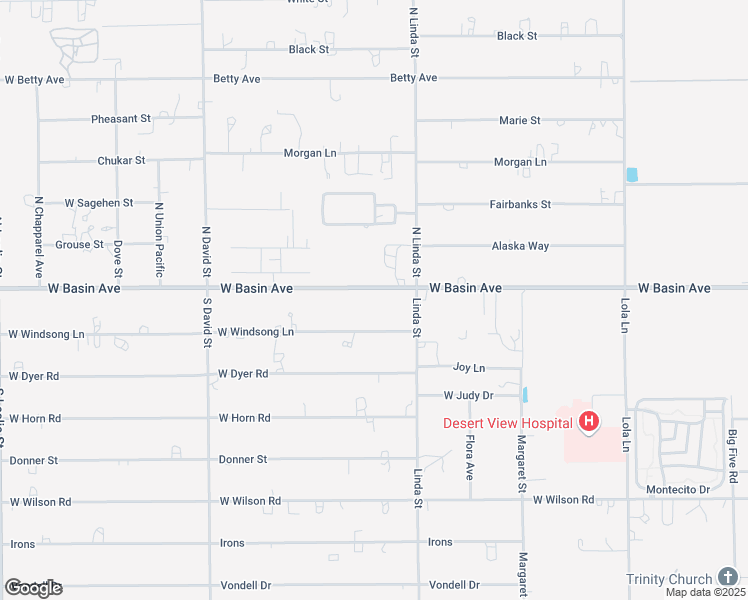 map of restaurants, bars, coffee shops, grocery stores, and more near 1101 West Basin Avenue in Pahrump