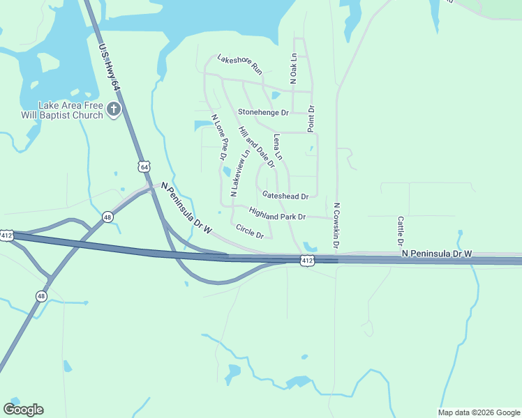 map of restaurants, bars, coffee shops, grocery stores, and more near 4287 Highland Park Drive in Cleveland