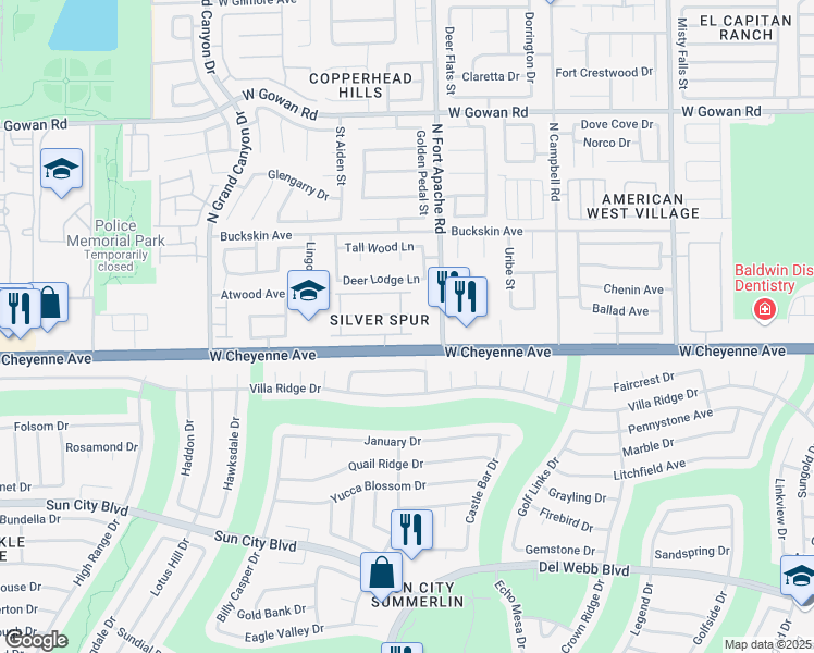 map of restaurants, bars, coffee shops, grocery stores, and more near 9321 Mount Cash Avenue in Las Vegas