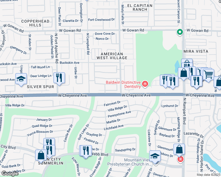 map of restaurants, bars, coffee shops, grocery stores, and more near 9021 Dolente Avenue in Las Vegas
