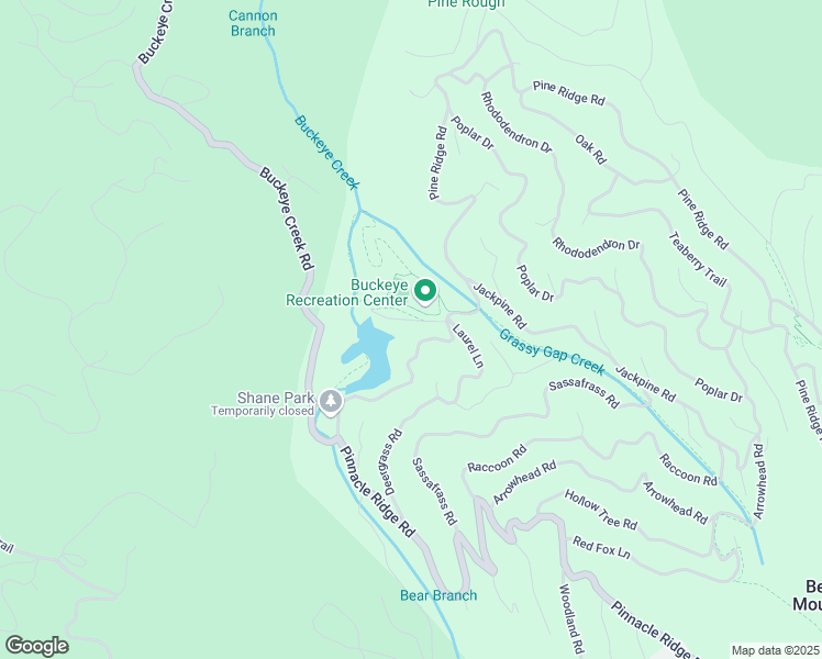 map of restaurants, bars, coffee shops, grocery stores, and more near Grassy Gap Creek Trail in Beech Mountain