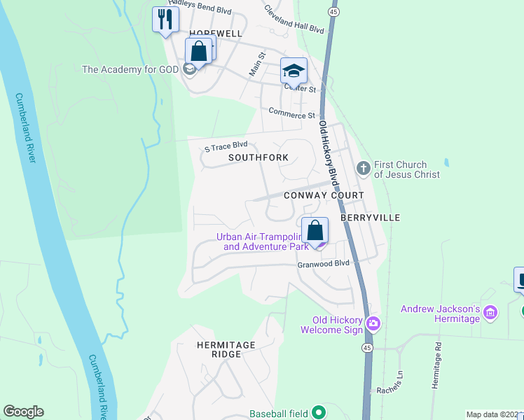 map of restaurants, bars, coffee shops, grocery stores, and more near 673 Hardin Shire Drive in Nashville