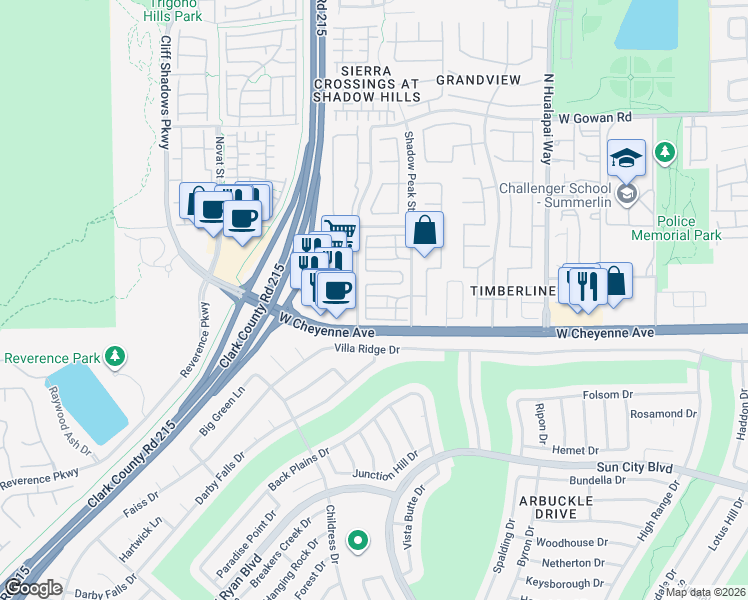 map of restaurants, bars, coffee shops, grocery stores, and more near 10413 Turning Leaf Avenue in Las Vegas