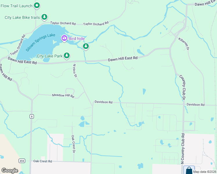 map of restaurants, bars, coffee shops, grocery stores, and more near 22384 Davidson Road in Siloam Springs