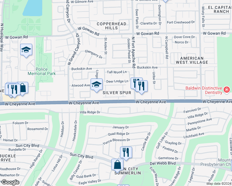 map of restaurants, bars, coffee shops, grocery stores, and more near 9413 Mount Cash Avenue in Las Vegas
