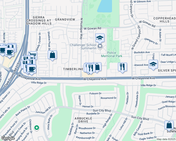 map of restaurants, bars, coffee shops, grocery stores, and more near 10036 Bonterra Avenue in Las Vegas
