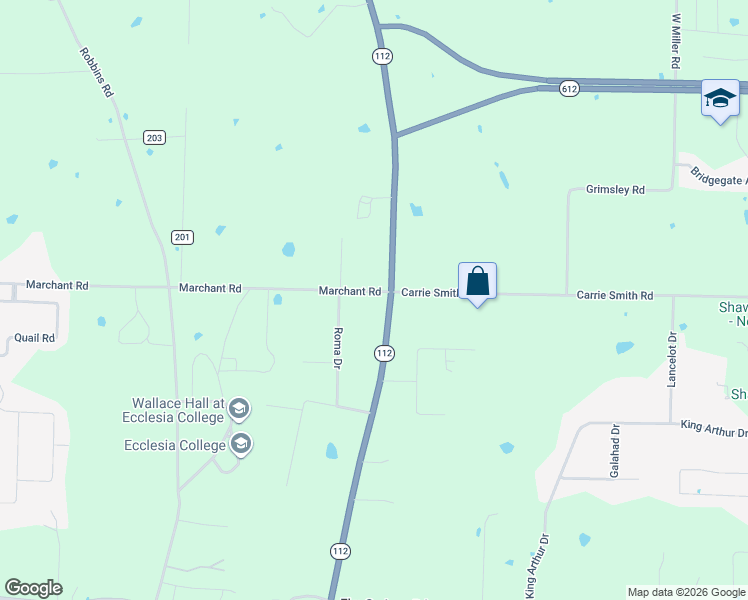 map of restaurants, bars, coffee shops, grocery stores, and more near 3604 Highway 112 in Springdale
