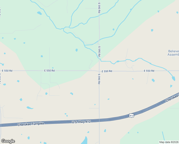 map of restaurants, bars, coffee shops, grocery stores, and more near 9916 East 550 Road in Rose