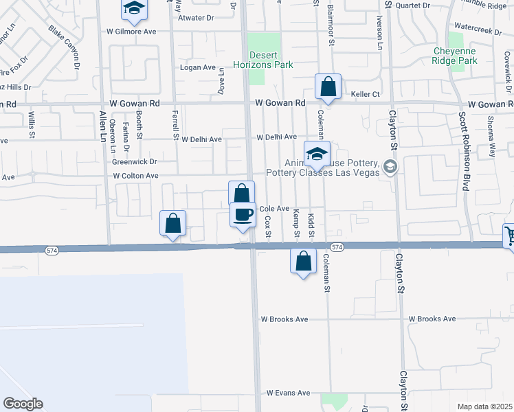 map of restaurants, bars, coffee shops, grocery stores, and more near 3304 Simmons Street in North Las Vegas