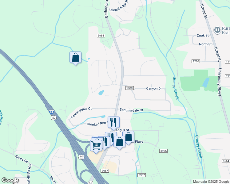 map of restaurants, bars, coffee shops, grocery stores, and more near 830 Bethania Rural Hall Road in Rural Hall