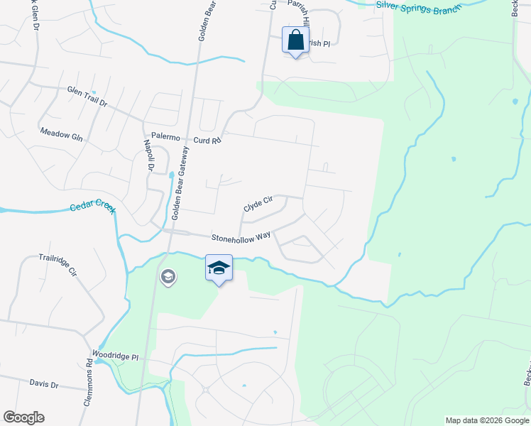 map of restaurants, bars, coffee shops, grocery stores, and more near 1043 Stonehollow Way in Mt. Juliet