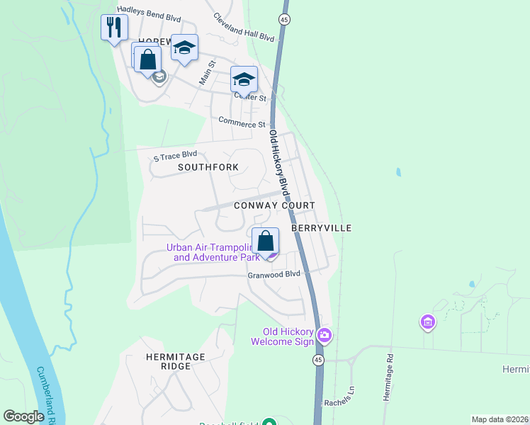 map of restaurants, bars, coffee shops, grocery stores, and more near 303 Laurel Hill Drive in Nashville