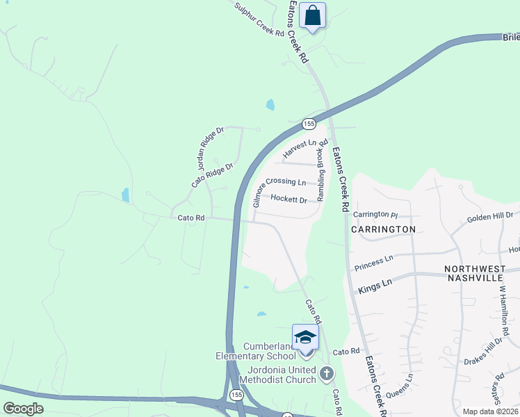 map of restaurants, bars, coffee shops, grocery stores, and more near 1096 Rambling Brook Road in Nashville