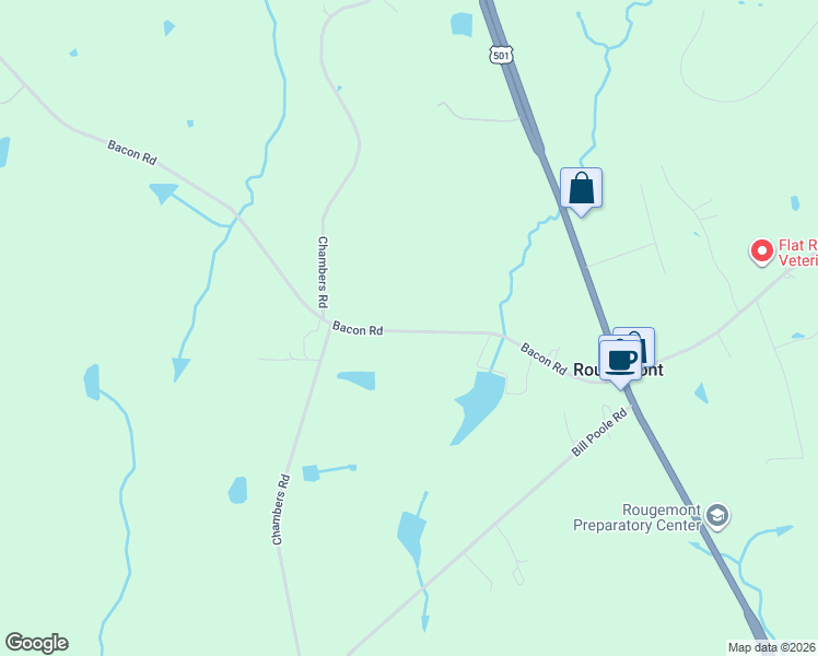 map of restaurants, bars, coffee shops, grocery stores, and more near 506 Bacon Road in Rougemont