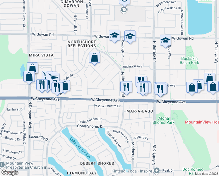 map of restaurants, bars, coffee shops, grocery stores, and more near 7860 Morning Flower Lane in Las Vegas
