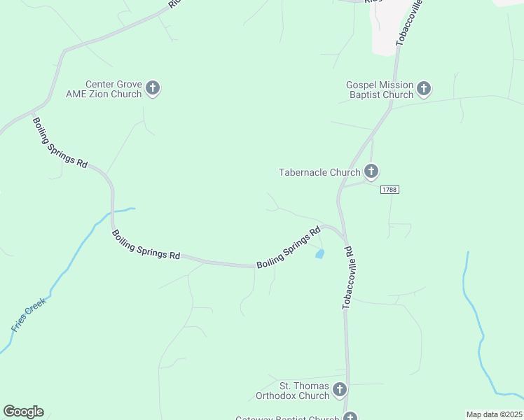 map of restaurants, bars, coffee shops, grocery stores, and more near 4639 Boiling Springs Road in Tobaccoville