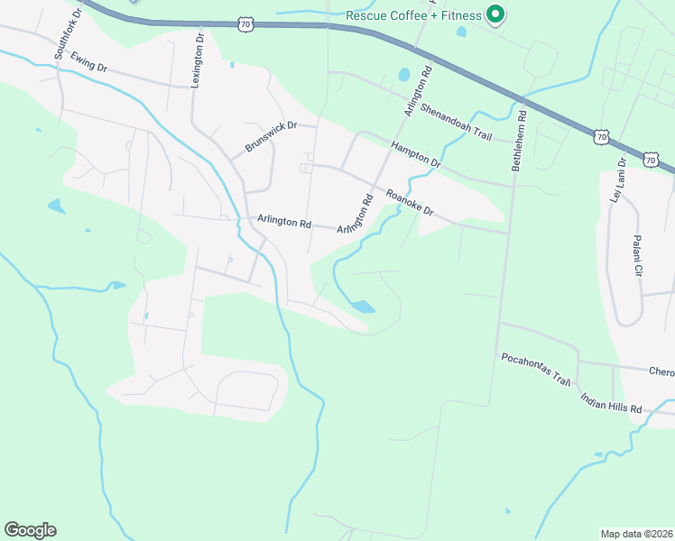 map of restaurants, bars, coffee shops, grocery stores, and more near 1927 Appomattox Drive in Lebanon