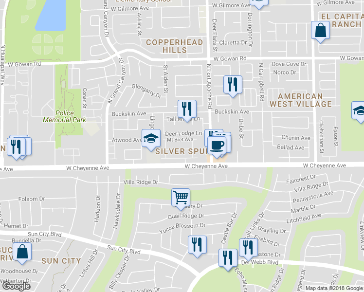 map of restaurants, bars, coffee shops, grocery stores, and more near 9332 Mount Cherie Avenue in Las Vegas