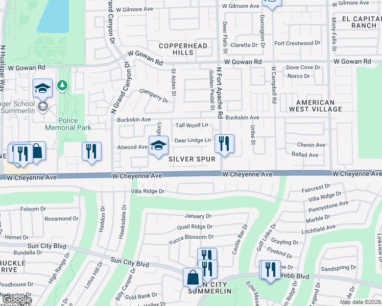 map of restaurants, bars, coffee shops, grocery stores, and more near 9332 Mount Cherie Avenue in Las Vegas
