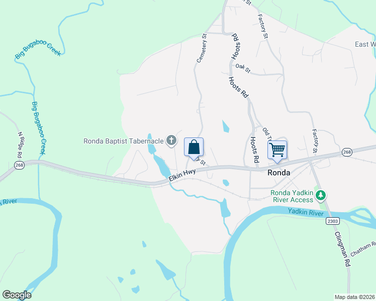 map of restaurants, bars, coffee shops, grocery stores, and more near 259 Cemetery Street in Ronda