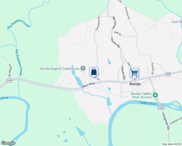 map of restaurants, bars, coffee shops, grocery stores, and more near 259 Cemetery Street in Ronda