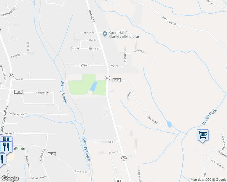 map of restaurants, bars, coffee shops, grocery stores, and more near Wallasey Road in Rural Hall
