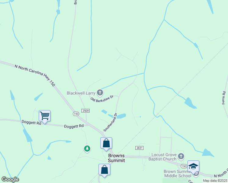 map of restaurants, bars, coffee shops, grocery stores, and more near 8001 Southerland Drive in Browns Summit