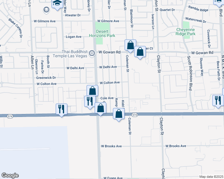 map of restaurants, bars, coffee shops, grocery stores, and more near 3328 Ernest Street in North Las Vegas