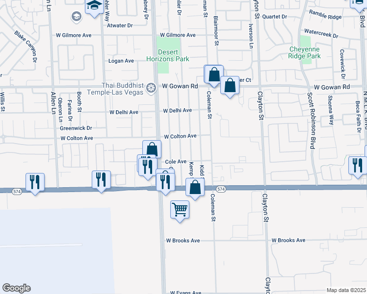 map of restaurants, bars, coffee shops, grocery stores, and more near 3328 Ernest Street in North Las Vegas